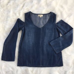 Anthropologie XS Cloth & Stone Chambray Top